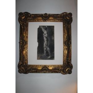 Academic Nude, French School, Charcoal On Paper, 19th Century.