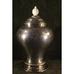 Silver Lidded Pot, Italian Origin, Milan, Second Half Of The 19th Century.