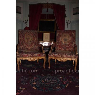 Wooden Chairs And Golden Tapestry Time Eighteenth Century Regence