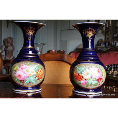 Old Paris Vase With Floral Decoration, The Nineteenth Century