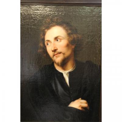 Portrait Of Georg Petel, Oil On Canvas, After Anton Van Dyck, Early Eighteenth Century