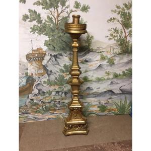 Large Candelabrum In Golden Wood Eighteenth Time