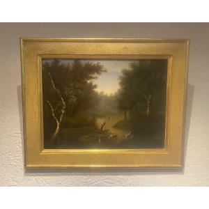 Shepherdess And Her Sheep Oil On Canvas
