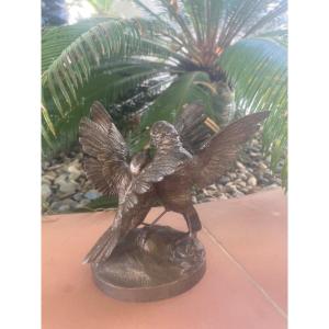 Bronze Two Sparrows Signed Paul Thomas 1859 1910 
