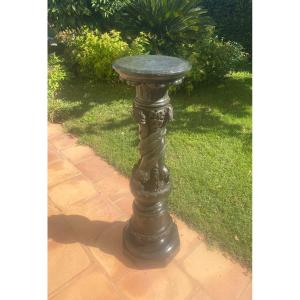 Green Marble Stand Column With Swivel Top