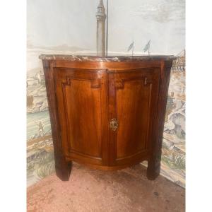 Louis XVI Period Curved Crossbow Corner Cupboard