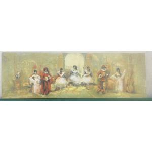 Painting Of A Troop Of Saltimbanques In Performance 