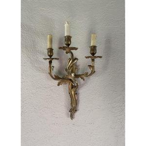 A Rococo-style Wall Light In Gilded Bronze 