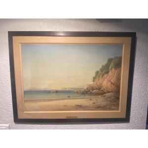 Watercolor On Paper, Signed édouard Louis Cauvin 