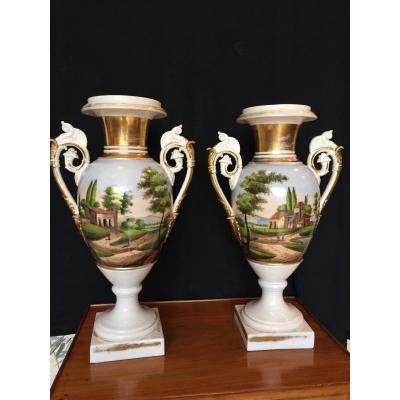 Large Porcelain Vases From Paris