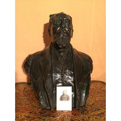 Bust In Bronze Of A Deputy Signed Descatoire