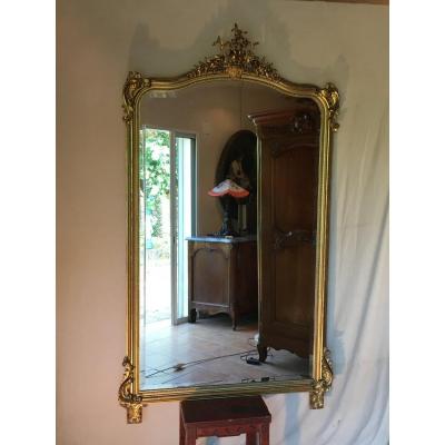 Large Mirror Louis XV Style Golden Leaf