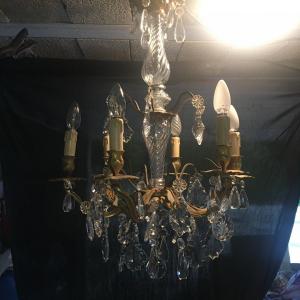 Gilt Bronze Chandelier And Pendants