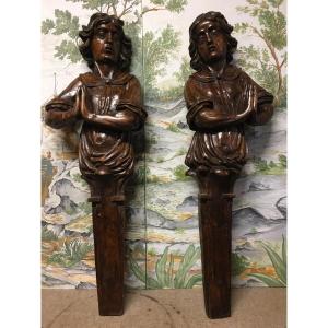 Pair Of Angels In Adoration 17th Time