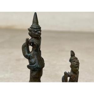 Pair Of Bronze Divinities, XIXth Century, Shan Province, Burma.