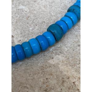 Rare Blue Glass Pate Necklace Lashi Ethnicity, Shan Province, Burma