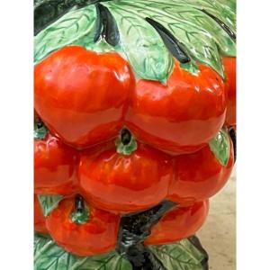 Summer Collection Rare Barbotine Decanter With Tangerine Decor Circa 1970 France