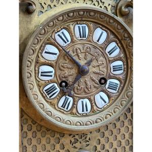 19th Century Bronze Fireplace Clock 