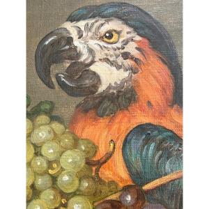 Painting Still Life With Parrot Alla Advonina 