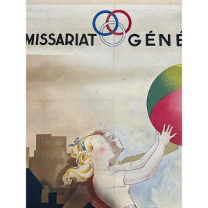 Poster From The Education And Sports Commission 1940. Signed Jean à. Mercier