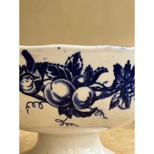 Ceramic Fruit Dish Fruit And Bird Decor Old Man Bordeaux XIX Century