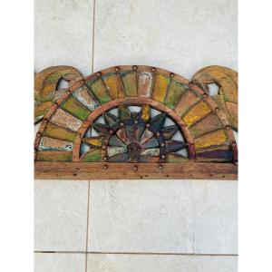Large Balinese Teak Polychrome Woodwork XIX Century 