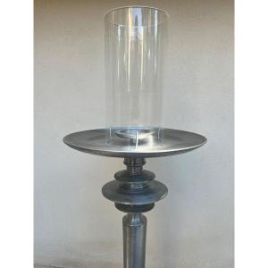 Large Aluminum Candlestick Period 1970 