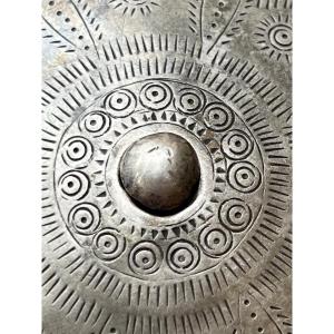 Silver Medallion, Akha Ethnic Jacket Ornament 19th Century Burma 