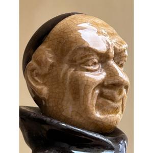 Anthropomorphic Liqueur Bottle Monk Ceramic 1940