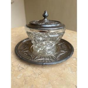 19th Century Silver And Crystal Sugar Bowl