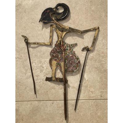 Bali Shadow Theartre, Cut Out Leather And Buffalo Horn Puppet, Bali