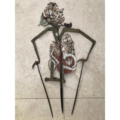 Bali Shadow Theater, Cutout Leather Puppet And Buffalo Horn, Bali Indonesia,