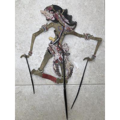 Bali Shadow Theater, Cutout Leather Puppet And Buffalo Horn, Bali Indonesia,