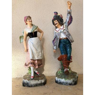 Pair Of German Porcelain Statuettes