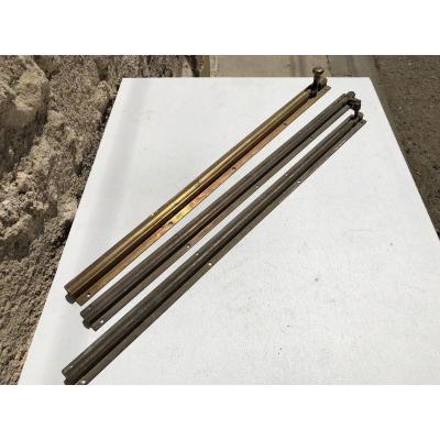 Lot Of 3 Large Colonial English Brass Targettes For Doors And Windows, Burma.