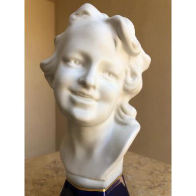 Biscuit Bust Young Woman Camille Tharaud, Limoges