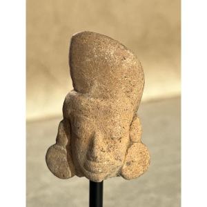 Head Of Character Terracotta, Kingdom Majapahit, XIIIth / XVIth Century Indonesia.