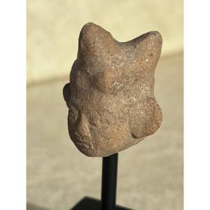 Head Of Character Terracotta, Kingdom Majapahit, XIIIth / XVIth Century Indonesia.