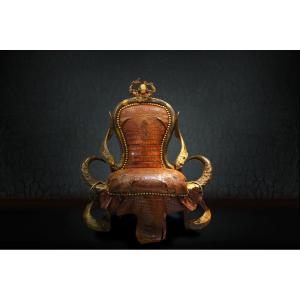 Atawalpa Ethnic Throne Armchair, Design Michel Haillard.