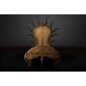 Dino Ethnic Throne Armchair, Design Michel Haillard.