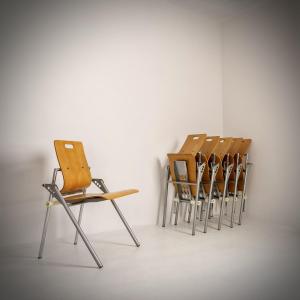 Xavier Mategot, 6 Xm7 Folding Chairs, Farjon Ed., C.1985