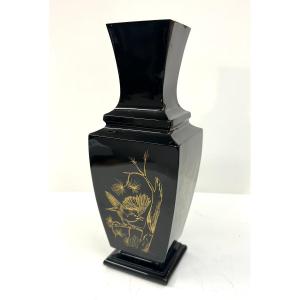 Baccarat - Black Crystal "black Pearl" Vase - 1950s/1960s 