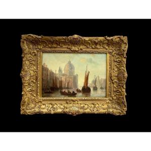 Venice, Oil On Panel, 19th Century