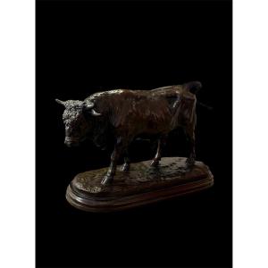 Bronze Sculpture Of A Bull After Rosa Bonheur