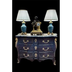 Louis XV Period Tomb-shaped Commode With 3 Drawers