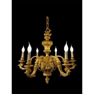 Regency Style 6-light Gilt Bronze Chandelier  