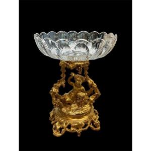 Gilded Bronze And Crystal Bowl