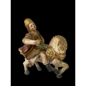 Polychrome Wooden Sculpture - XVII/xviii - Hispano/flamenco - St. Longinus