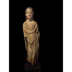 Female Saint - Region Of Cologne, Late 13th Early 14th Century.