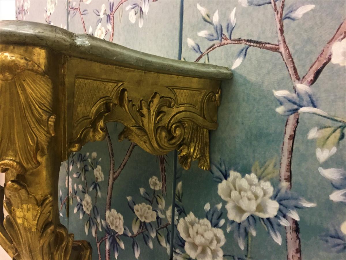 Console Louis XV in legno dorato-photo-1